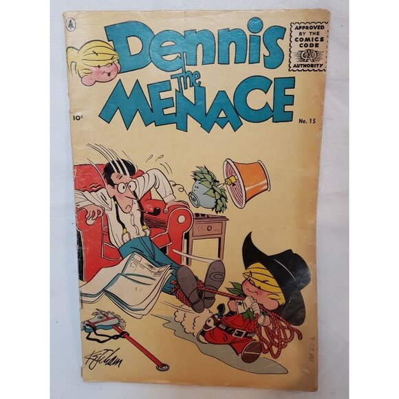 Dennis The Menace Comic Book #15 Hank Ketcham Wiseman Art 1956 Silver Vintage - Picture 1 of 11